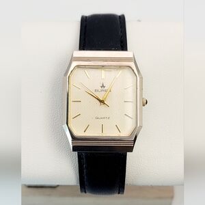 Vintage Buren Tank Quartz Watch BU-9002MU | Gold Tone Swiss Dress Watch